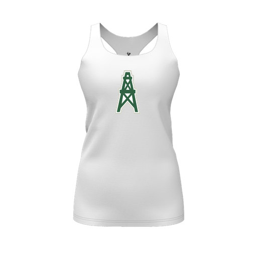 [FT0TRBWH-FYS-LOGO1] Decker Racerback Tank Top (Female Youth S, White, Logo 1)