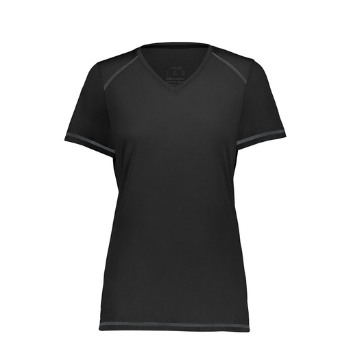 [6844.080.XS-LOGO3] Women's SoftTouch Short Sleeve (Female Adult XS, Black, Logo 3)