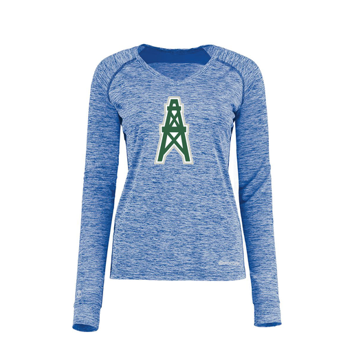[222770.U55.XS-LOGO1] Ladies Electric Long Sleeve Shirt (Female Adult XS, Royal, Logo 1)