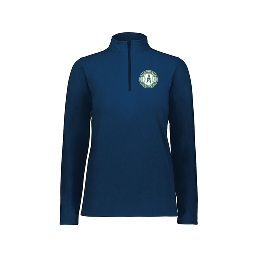 [6864.065.XS-LOGO2] Ladies MicroFleece 1/4 Zip Pullover (Female Adult XS, Navy, Logo 2)