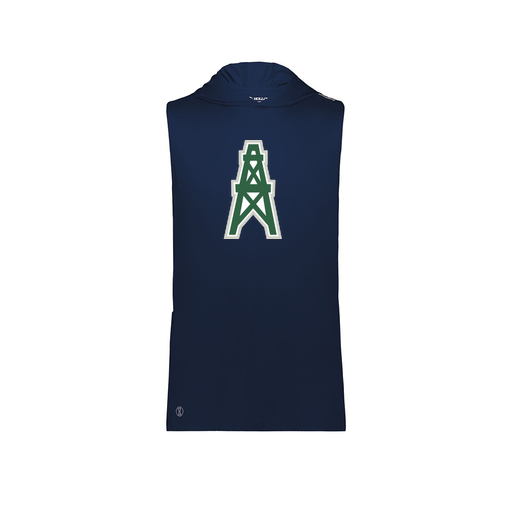 [222590.065.XS-LOGO1] Men's CoolDry Sleeveless Hoodie (Adult XS, Navy, Logo 1)