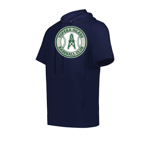 [222505.065.S-LOGO2] Men's Venturs Soft Knit Short Sleeve Hoodie (Adult S, Navy, Logo 2)