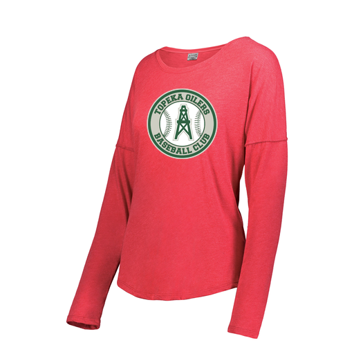 [FTLCUBRD-FAXS-LOGO2] Decker Women's Tri-Blend T-Shirt - Long Sleeve (Female Adult XS, Red, Logo 2)